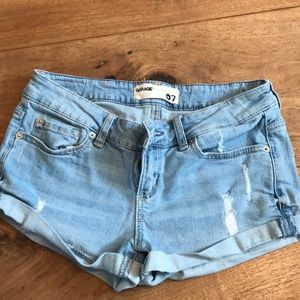 garage light wash jean shorts size 7